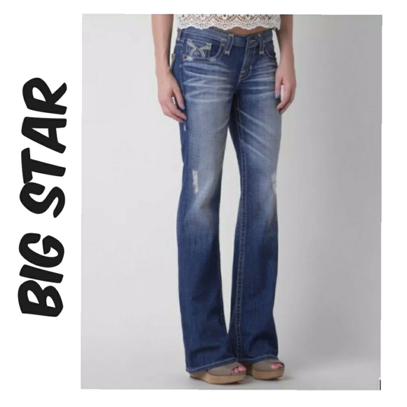 Liv Bootcut Low Rise Jeans Meddark Wash 